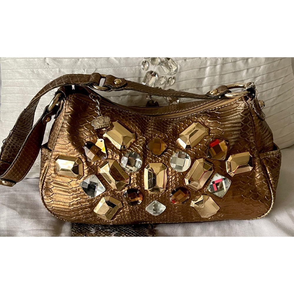 Bronze Jeweled Shoulder Bag - Designer-Inspired Womens Bag